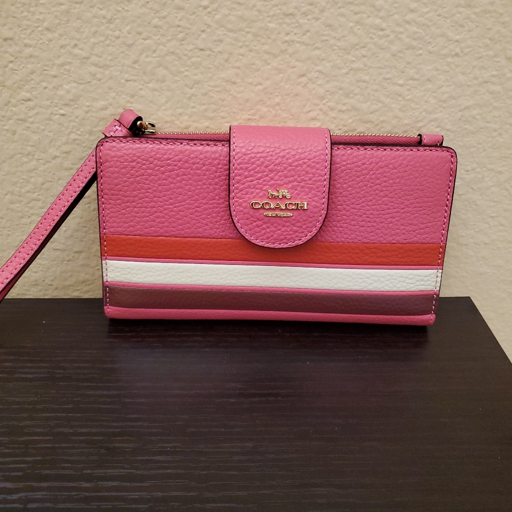 Coach Phone Tech Wallet Retro Stripe